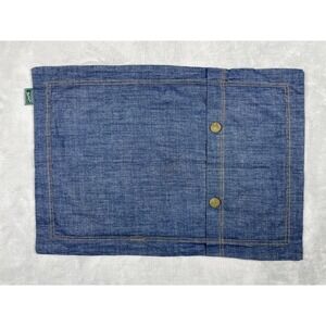 Woolrich Organizer Pouch Unisex Blue Chambray Snap Travel Utility Zip Case